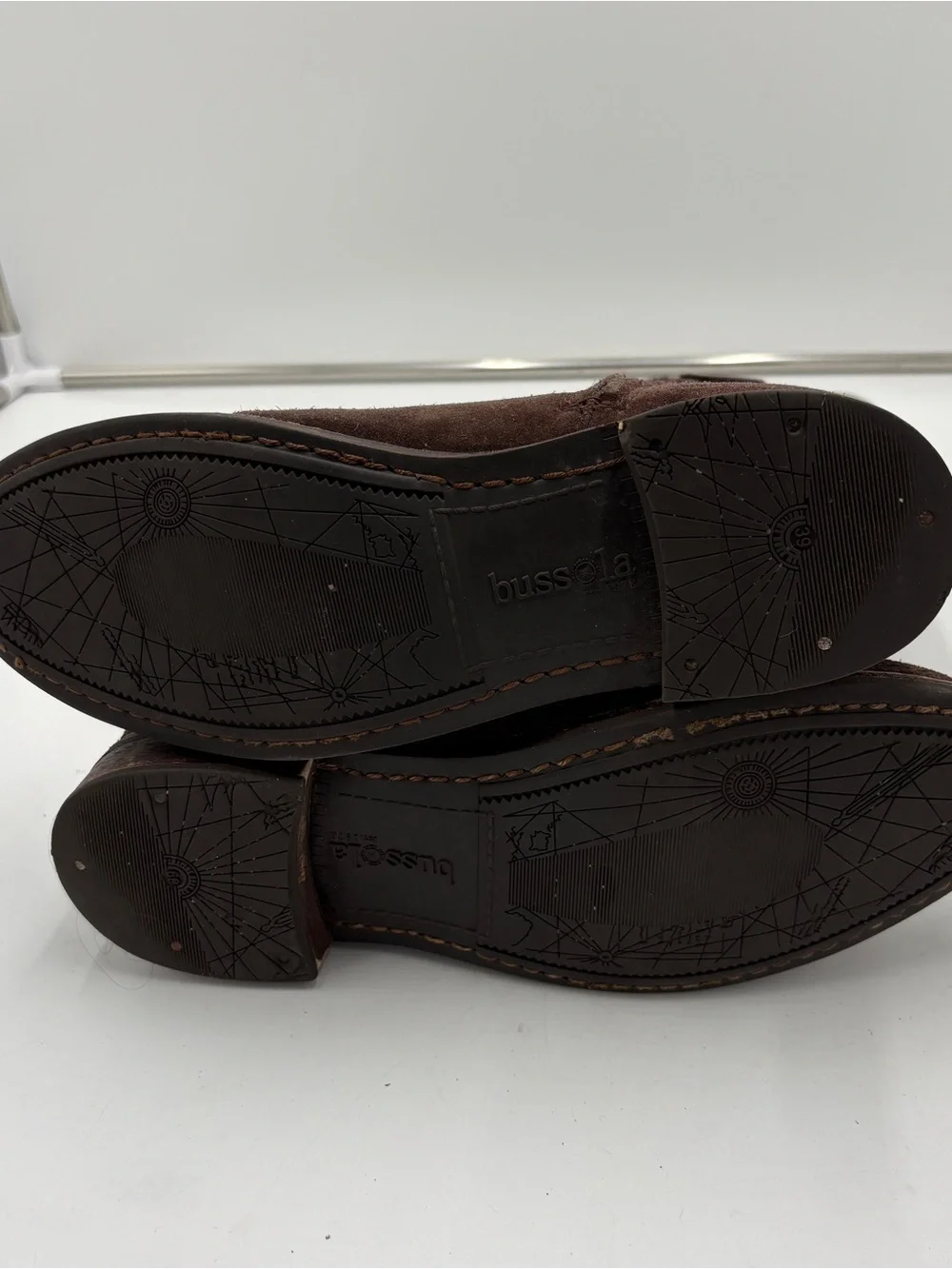 Bussola Biella Chocolate Brown Espresso Suede Low Riding Boot Strappy Buckle 39